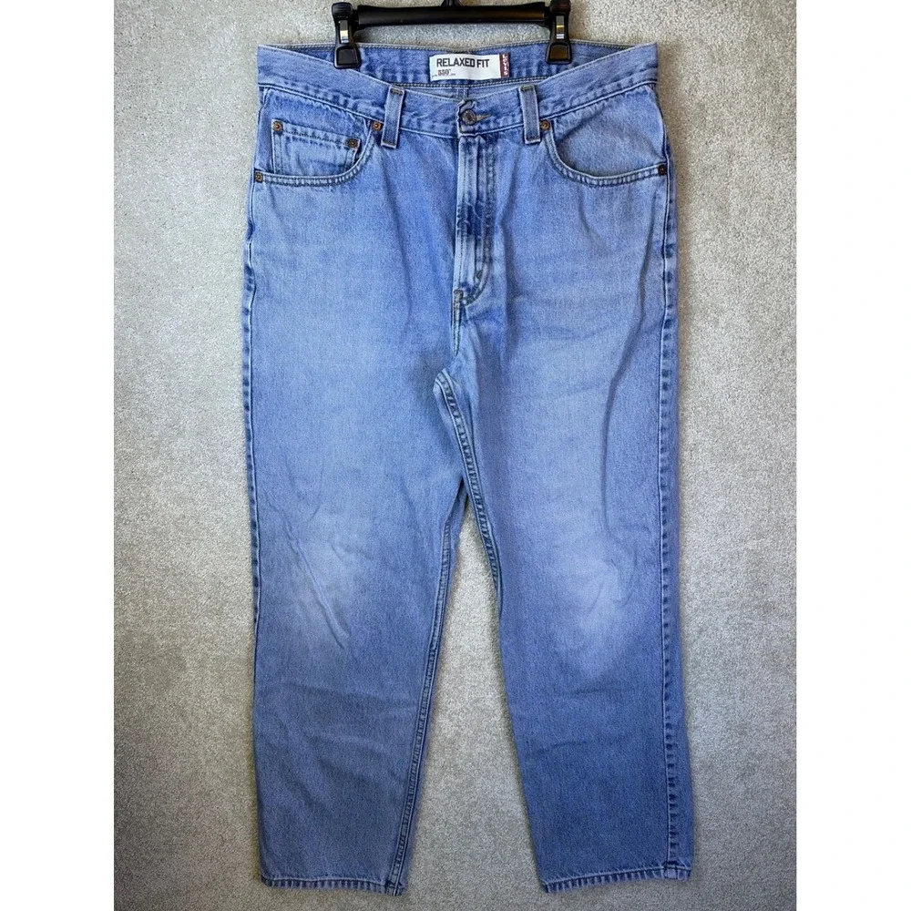 Levi's 550 Relaxed Jeans Men 34x30 Light Wash Denim Tapered Leg 2000s Classic